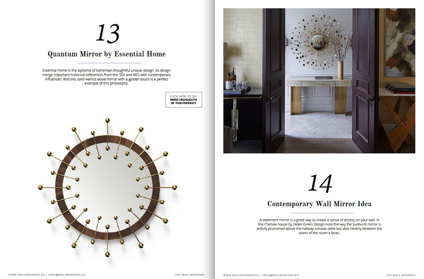 Get Inspired With the Free e-Book "100 Must-See Wall Mirror Ideas" ➤ Discover the season's newest designs and inspirations. Visit us at http://www.wallmirrors.eu #wallmirrors #wallmirrorideas #uniquemirrors @WallMirrorsBlog