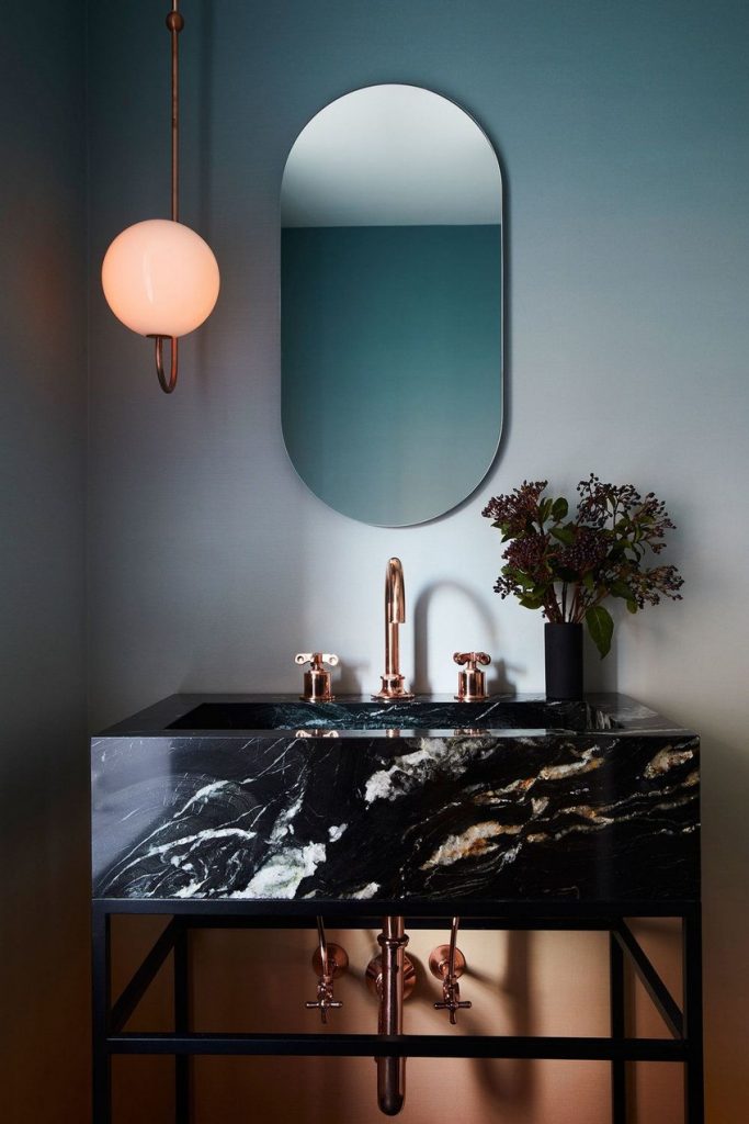 Discover Extraordinary Powder Rooms with the Best Wall Mirror Ideas 6