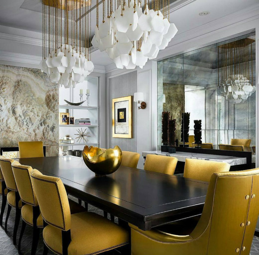 Dining Room Decor, Gold Wall Mirror For Dining Room
